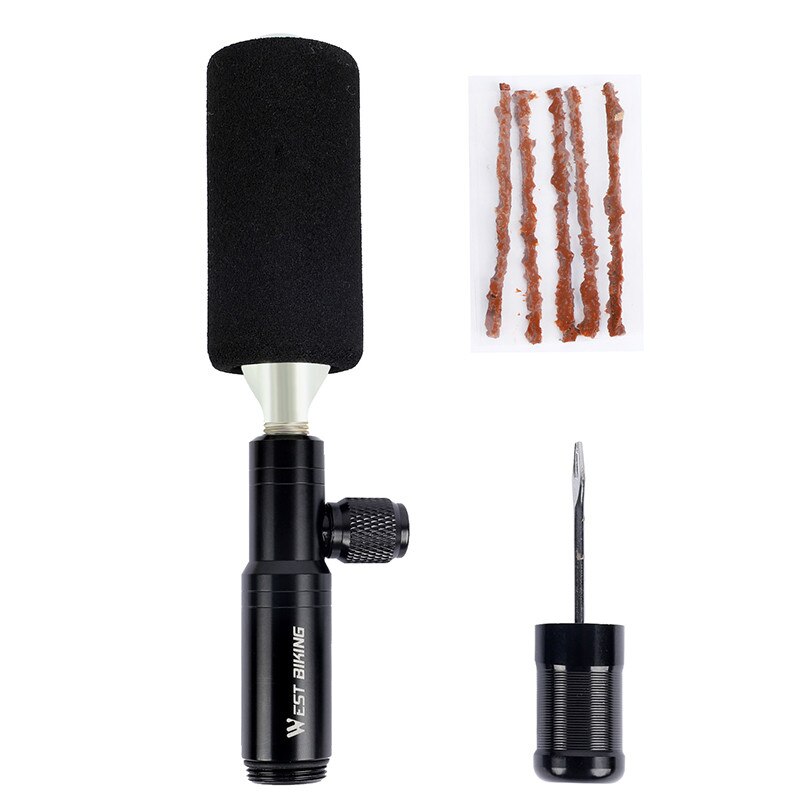 Mini fietspomp, tubeless bandenreparatieset, presta & schrader ventiel,  co2 draagbare mtb fiets luchtpomp: Default Title