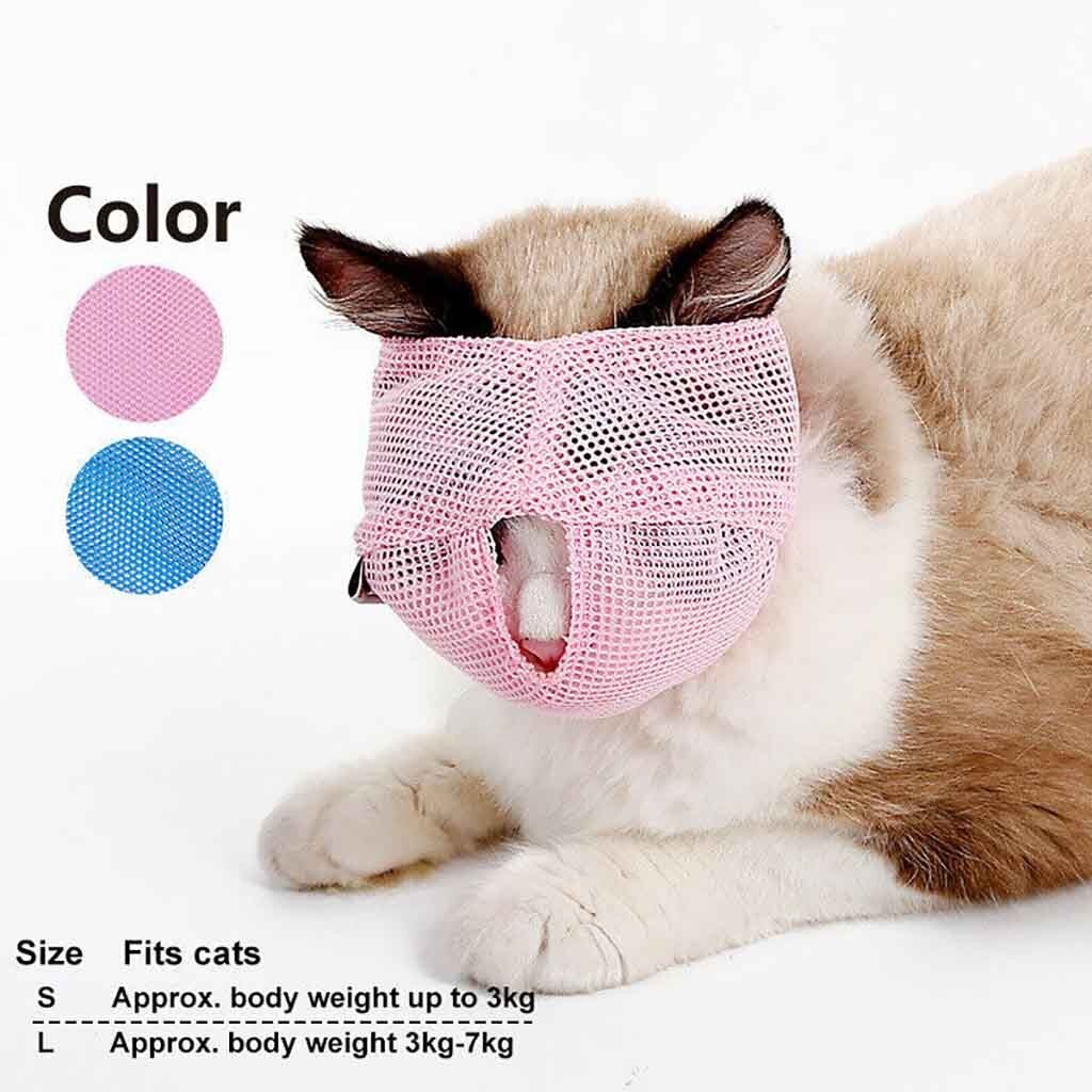 Andningsbar katt nätmask katt munkorg anti bite kattunge mus munkorg för att bita bad skönhet reseverktyg katter grooming tillbehör