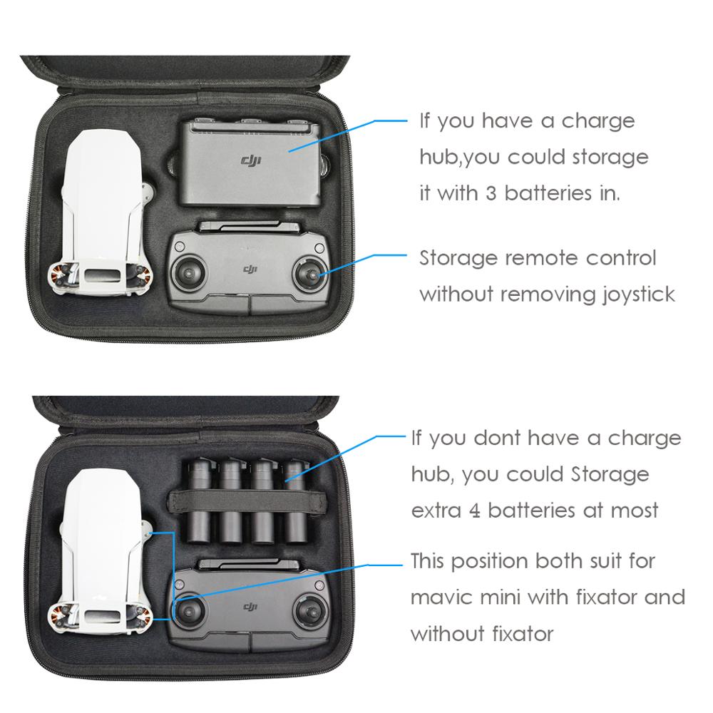 Nuovo Grande Capacità Mavic Mini Sacchetto di Immagazzinaggio Custodia per il trasporto per DJI Mavic Mini Drone e Telecomando e Batterie Accessori