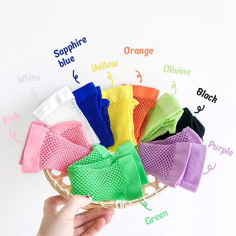 9 Colors Kid Toddler Candy Colors Breathable Mesh Fishnets Socks.Chic Children Baby Girl's Fishnet Socks In tube Sock Sox 3Y-8Y