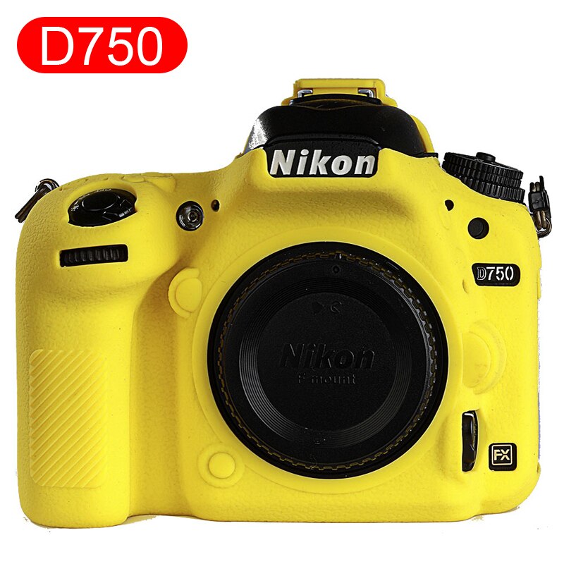 Funda de goma de silicona suave HQ para cámara Nikon D500 D750 D800 D810 D850: D750 Yellow