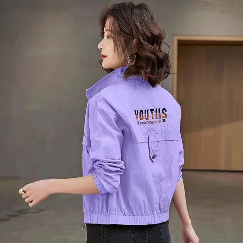 Sunscreen Coat Women's Summer Outerwear Breathable Joker UV Protection Sun-Protective Clothing Jacket Thin Female Tops: XL / Blue