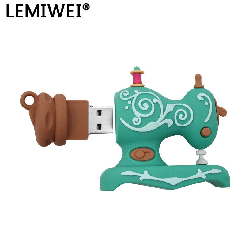 Naaimachine Usb Flash Drive 64Gb 32Gb 16Gb Mooie Cartoon Schaar Pendrive 8Gb 4Gb Mini U Disk Usb 2.0 Memory Stick