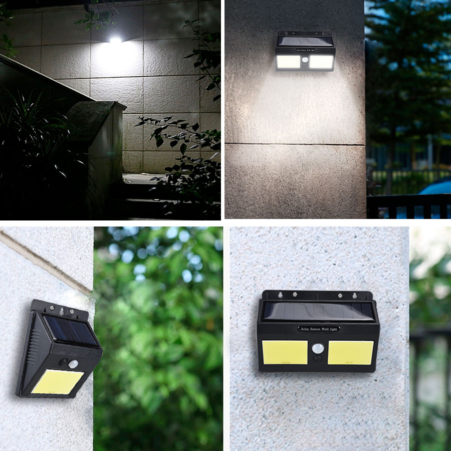 1200 mah pir bevegelsessensor solcelle led vegglampe 20 40 lysdioder  ip65 utendørs veranda lys automatisk av/på hage garasje sikkerhetsbelysning