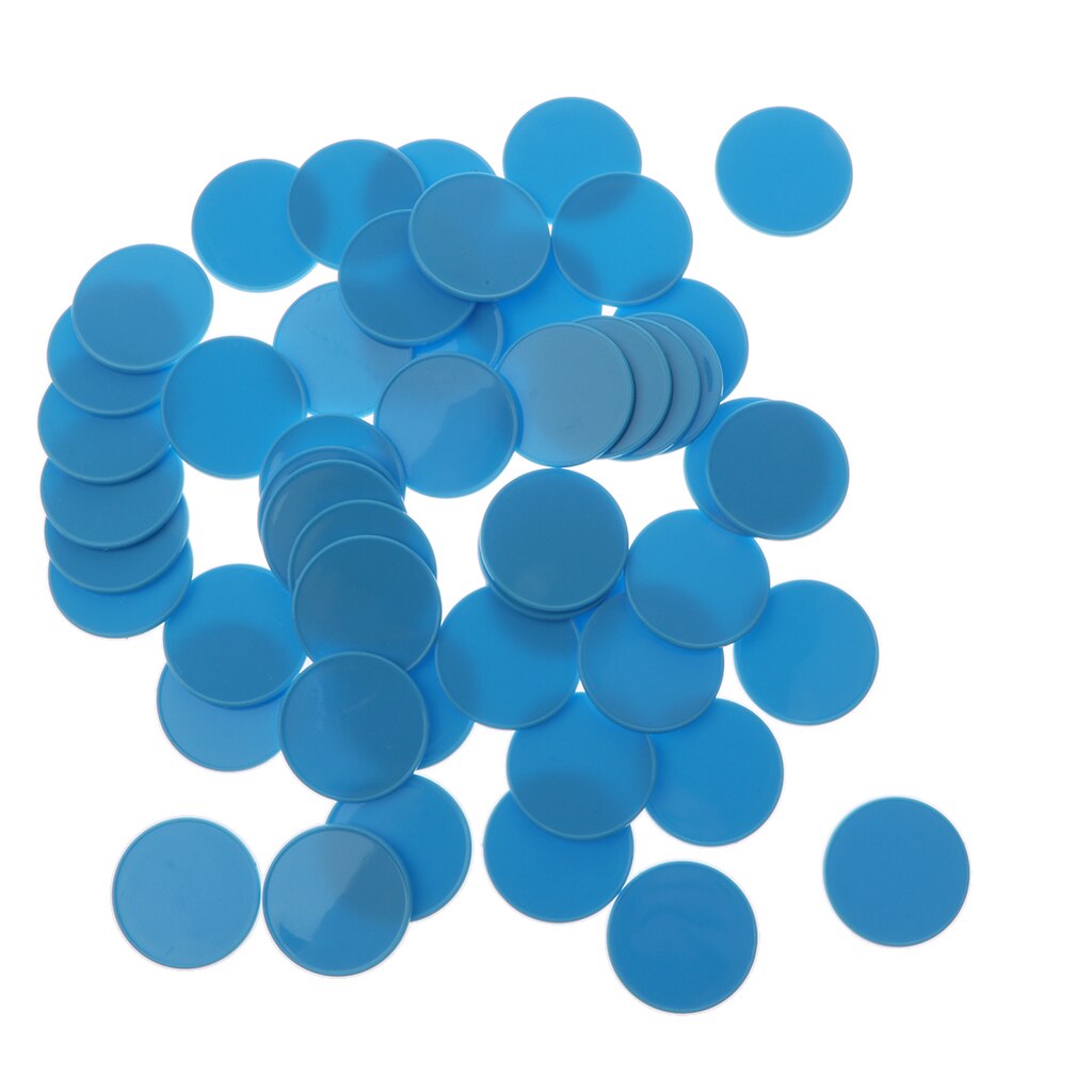50pcs Maths Game Counters Coloured Educational Number Numeracy Teaching Aids Toy: Blauw
