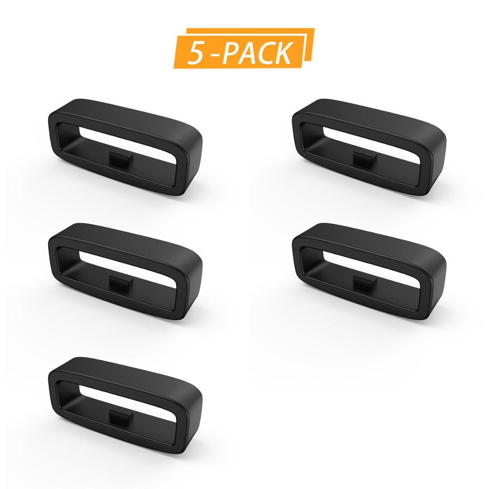 ANBEST 20mm 22mm 26mm Weiche Silikon Ringe für Fenix 5 5X 5S Silikon Ersatz Band: 20mm Schwarz-5 Pack