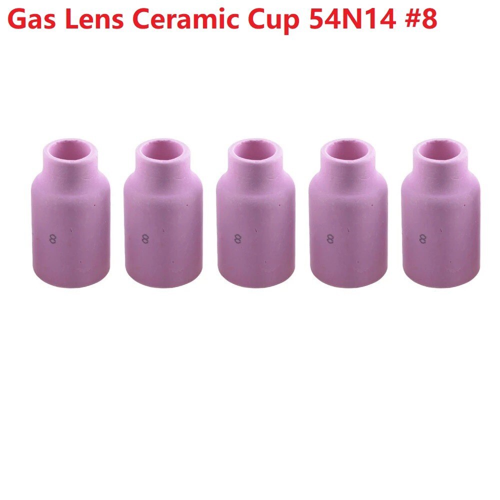 5pcs Gas Lens Ceramic Cup 54N14 #8 For TIG Welding Torch 17/18/26 Alumina Nozzles Work With 45V24-45V29 Gas Lens Collet Body