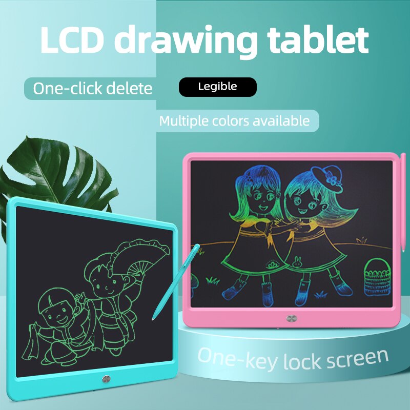 LCD Writing Tablet 15 Inch Drawing Handwriting Pad Message Graphics Board Kids Writing Board Lock Key One-Click Clear Child