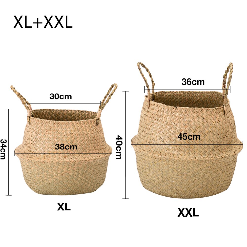 Wicker Storages Basket Flower Baskets Laundry Storage Decorative Basket Rattan Flower Pot Garden Planters Household Organizer: XL  XXL