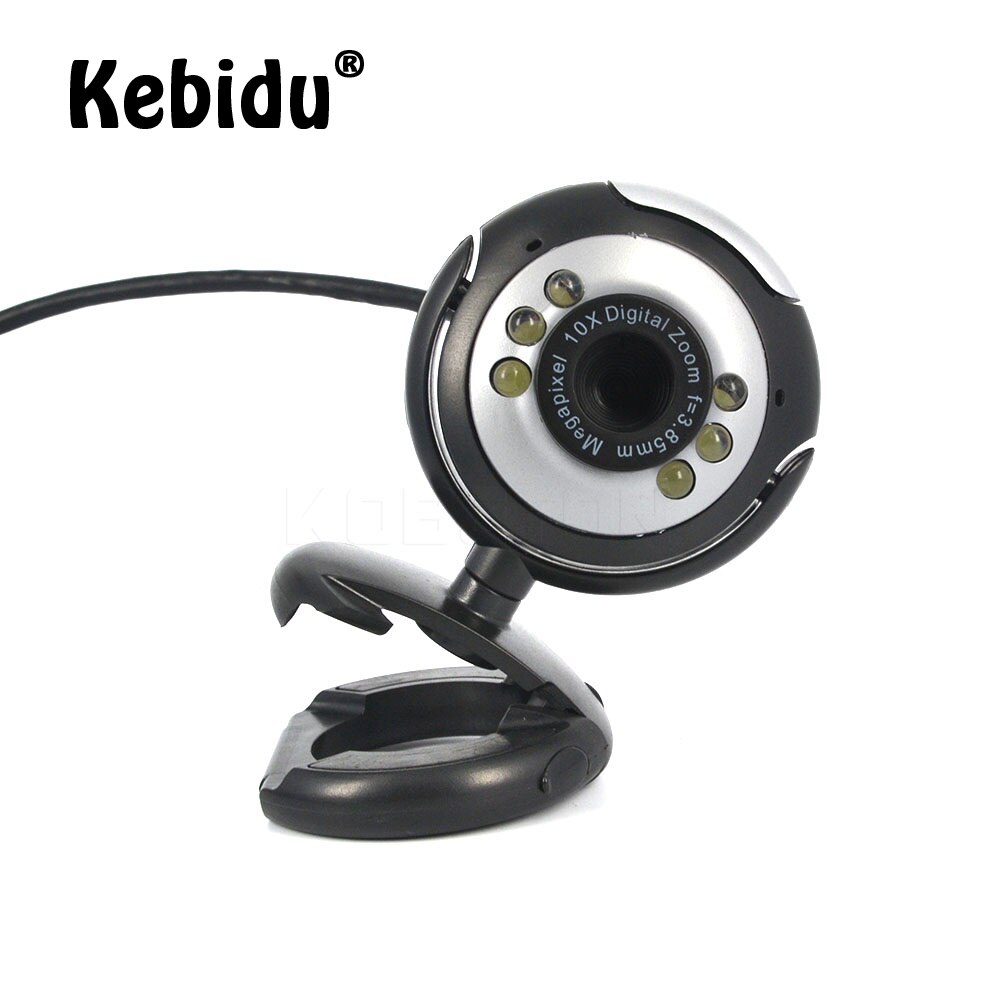 Kebidu Digitale HD Webcam Kamera 30,0 Mega Pixel 6 LED Web Cam Mit Mikrofon USB 2.0 Für Skype Für MSN PC laptop