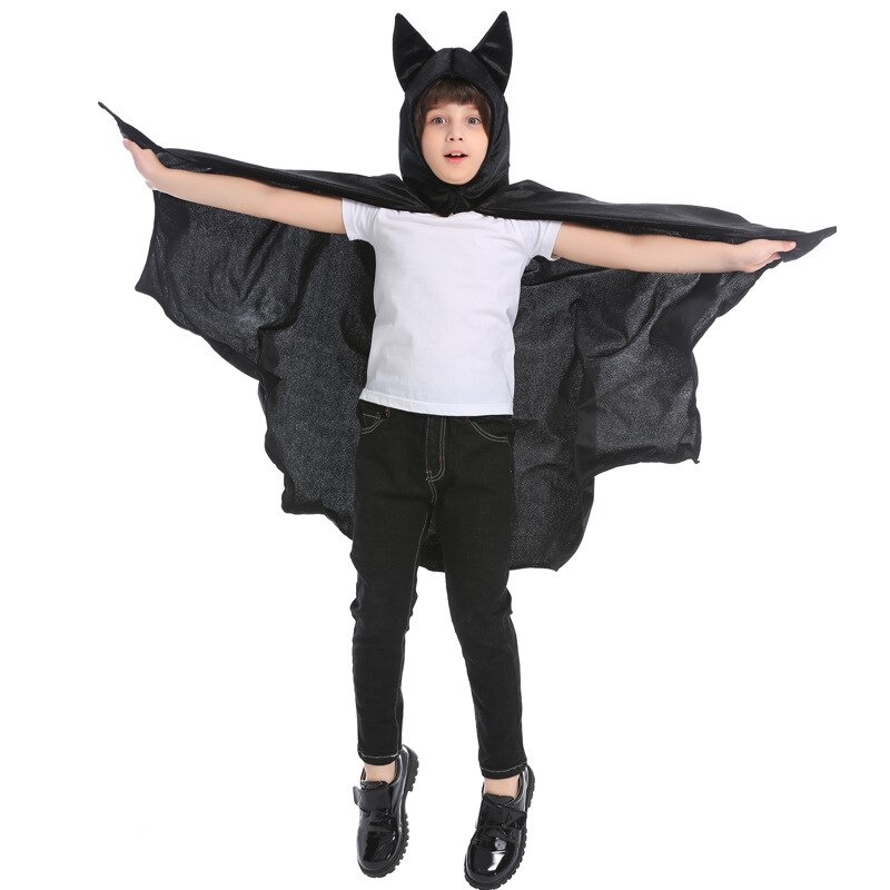 låve halloween uniformer takrenne ond svart magisk flaggermus kostyme søt jente flaggermus kostymer karneval låve dyr kappe 3-9 år