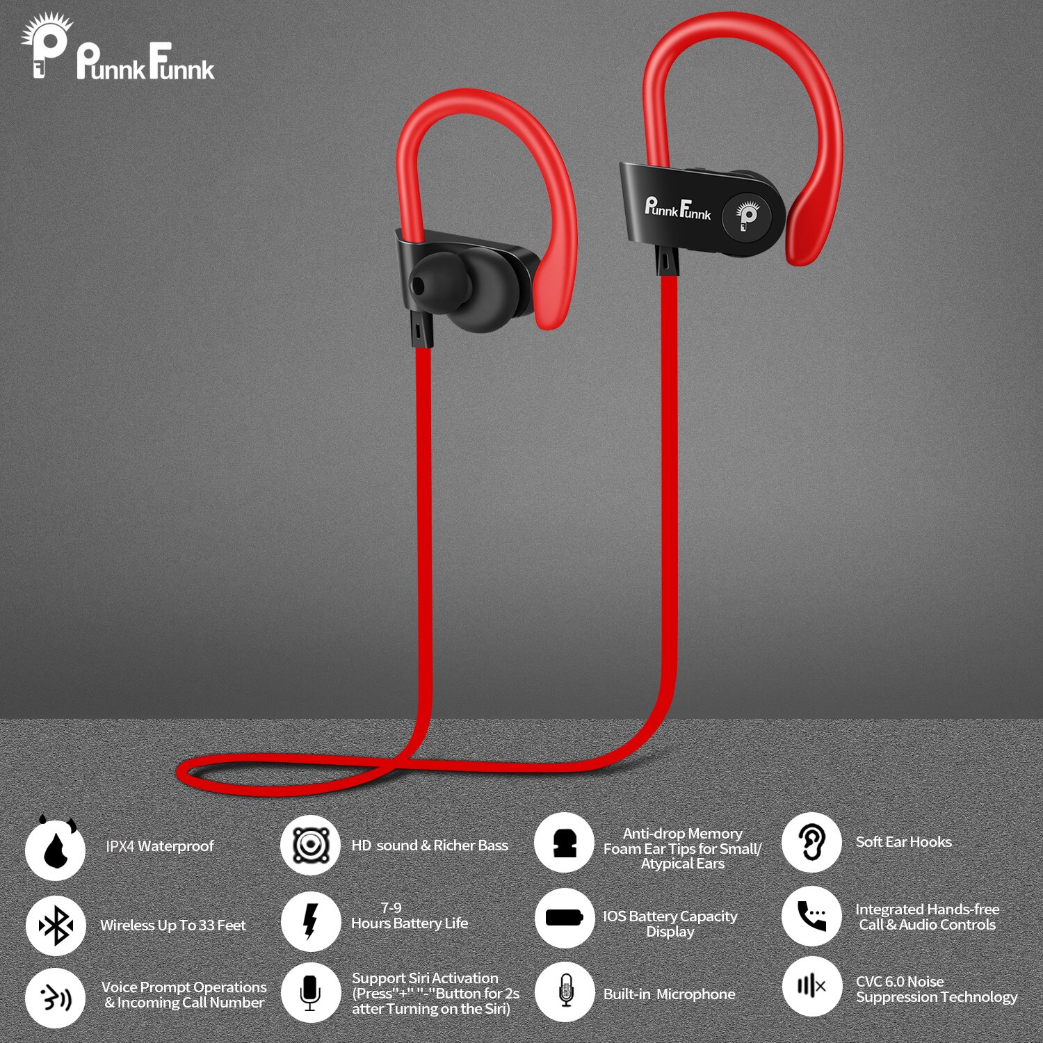 Ouvido – écouteurs sans fil Bluetooth 5.0, casque d'écoute pour Sport, antibruit, basse profonde, stéréo, avec micro