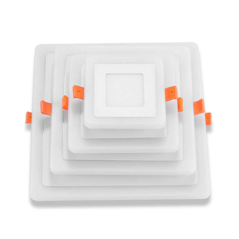 Panel de luz LED de 3 modos, 3 + 3W, 6 + 3W, 12 + 4W, 18 + 6W, Panel cuadrado redondeado, foco LED AC110, 220V, luz empotrada interior