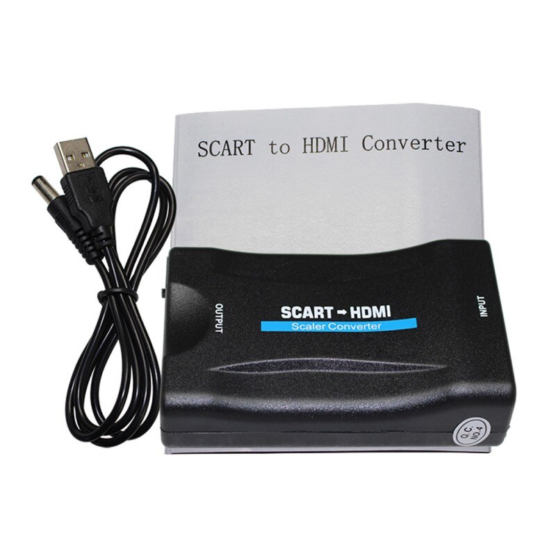 1080P Scart Naar Hdmi Video Audio Upscale Transformor Adapter Voor Hd Tv Dvd Voor Sky Box Stb Plug En spelen