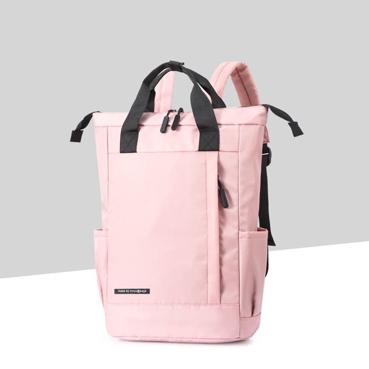Vanntett kvinne treningsbag laptop ryggsekk håndveske mannlig virksomhet skuldervesker til ipad daglig bæreveske pakke sekk de sport: Rosa