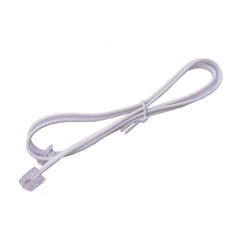 2 Pcs Zuiver Koper 0.5M Telefoonsnoer Kabel Draad Verbinding 6P4C RJ11 Dsl Modem Fax Telefoon Om Muur zwart Voor Telefoon