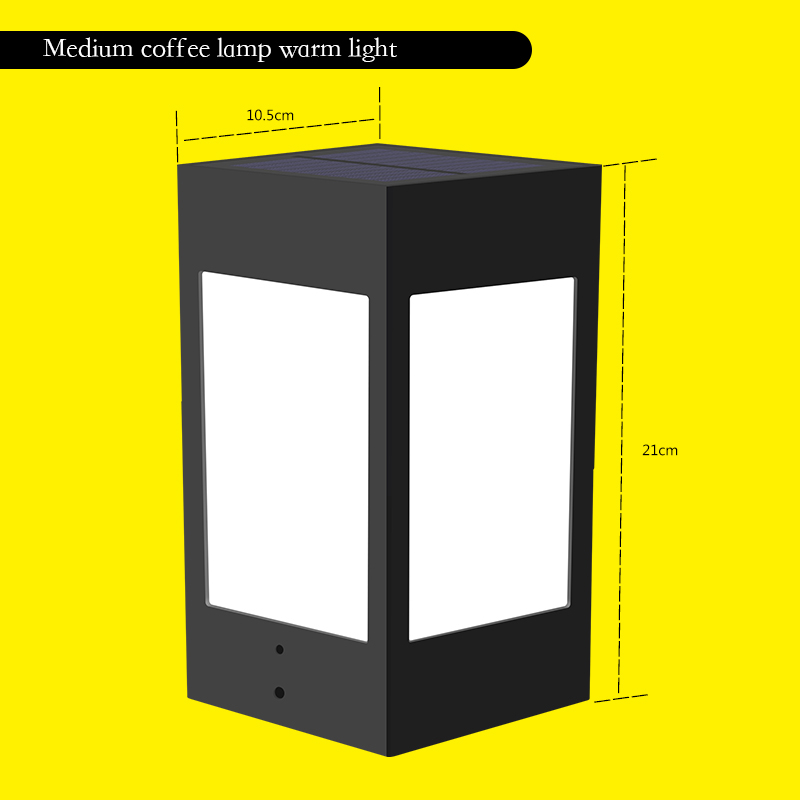 LED Solar Column Headlight Solar Powered Pillar Lamp Outdoor Waterproof Wall Light for Villa Courtyard Landscape Garden Decor: medium warm white
