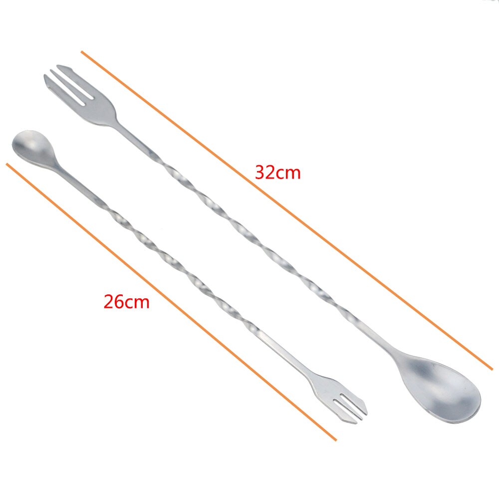 Stainless Steel Bar Spoons Cocktail Drink Mixer Muddler Stirring Mixing Stir Spoon Ladle Cocktail Shaker Spoon Bar Accessories