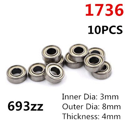 10pc 693zz 605rs 605zz 698zz 624zz 694zz 695zz 696zz miniatyrkulelager små dobbeltskjermede: 693zz