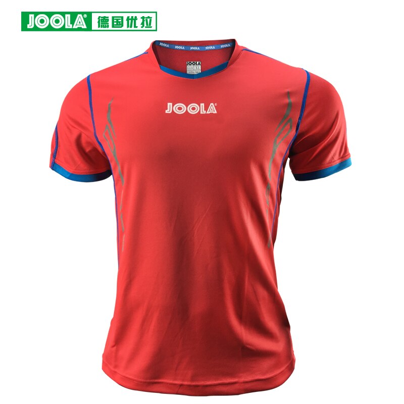 Camiseta JOOLA de manga corta para tenis de mesa, camisa de juego de bádminton, ropa deportiva de secado rápido para hombres y mujeres: Red / 4XL