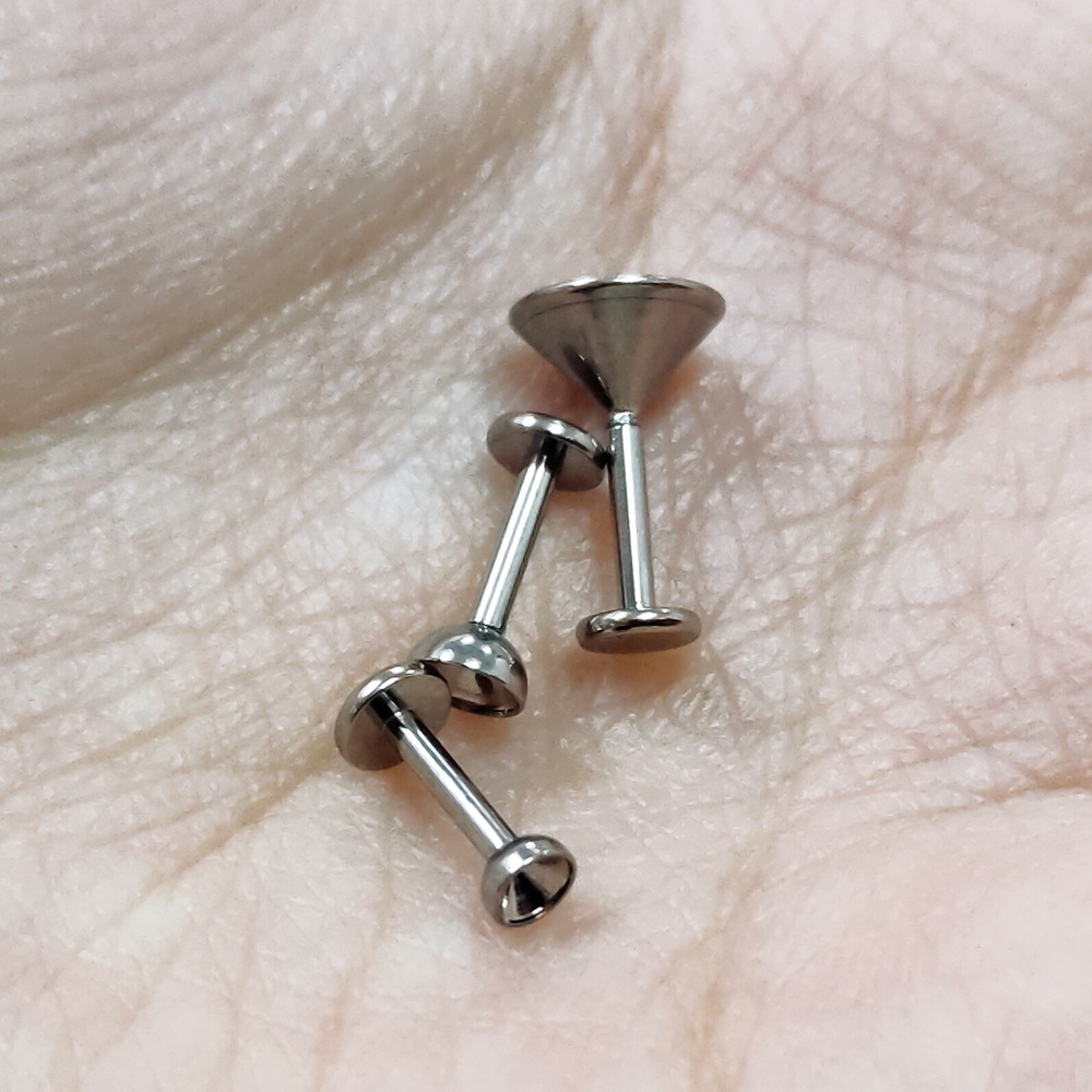 1Pc 16G DIY Labret Tragus pendiente de cartílago 16g Punk redondo DIY gema superior Tragus labio anillo Monroe cartílago de la oreja pendiente Piercing