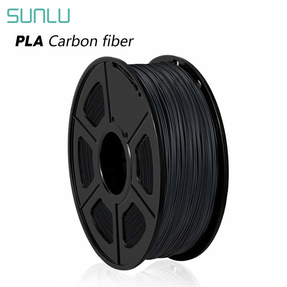 Sunlu Carbon Fiber Pla 3D Filament Voor 3D Printer 1.75Mm Zwart Pla Carbon Filament Niet Giftig 1Kg met Spool