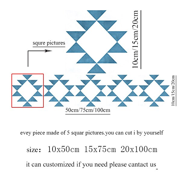 Mediterranean Blue Tile Floor Sticker PVC Bathroom Kitchen Waterproof Wall Sticker Home Decor TV Sofa Wall Art Mural: 5 / 10x50cm