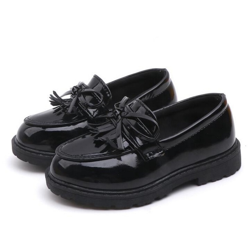 Brand Spring Autumn Boys Girls Children PU leather Loafers shoes fringe oxford brand tassel bowknot flats shoes Size 21-36