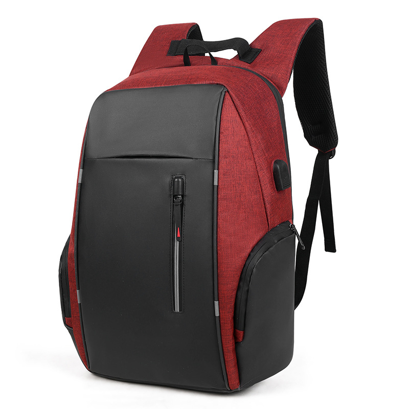 4 Colors Backpack Men USB Charging Waterproof 15.6 Inch Laptop Casual Oxford Male Business Bag Computer Notebook Backpacks: Red