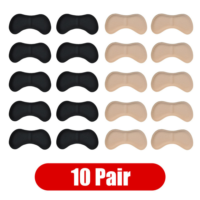 5Pairs Heel Insoles Patch Pain Relief Anti-wear Cushion Pads Feet Care Heel Protector Adhesive Back Sticker Shoes Insert Insole: Ivory