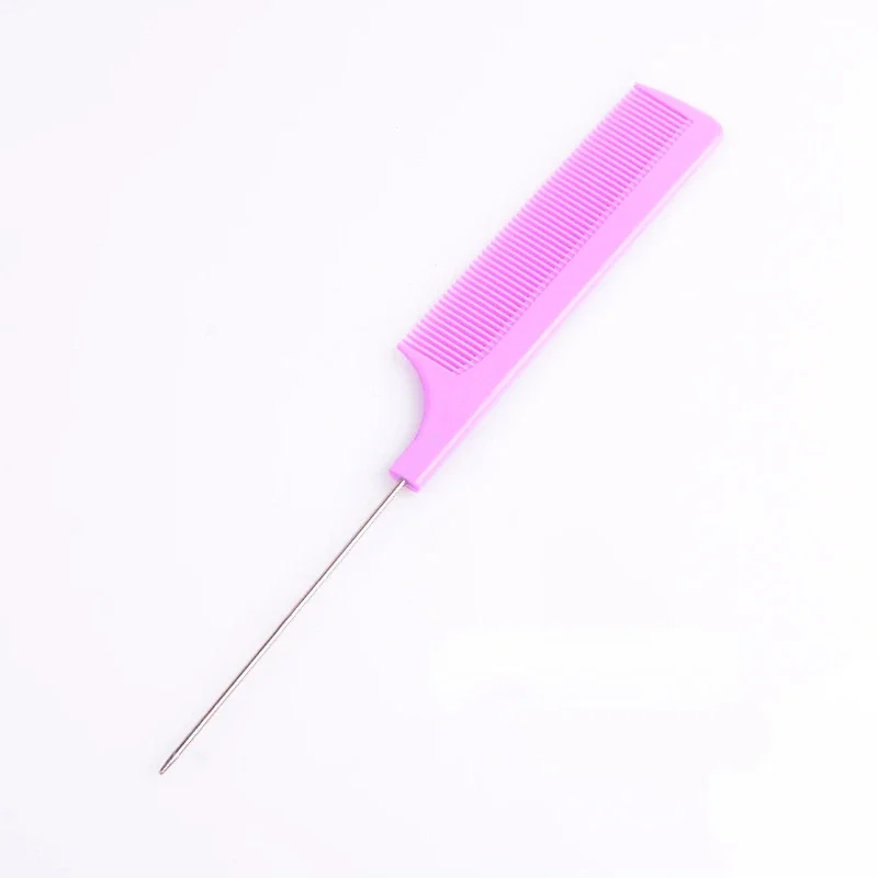 Peine de cola de pelo , peine de corte de pelo de salón , peines de estilismo para el cuidado del cabello de salón con pinchos de acero inoxidable: Oro