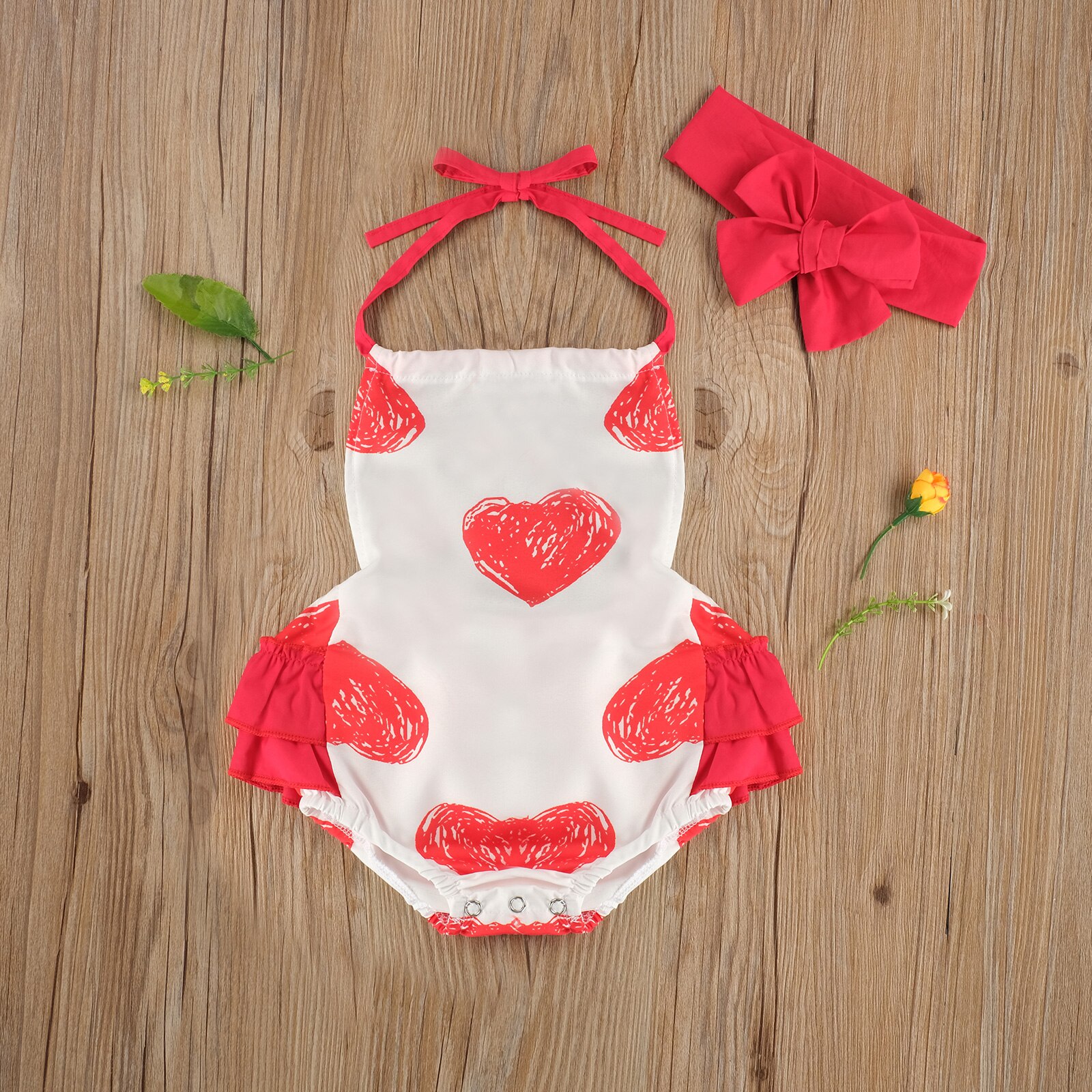 Princesa bebê meninas meninos bodysuits dia dos namorados outfits coração impressão babados sem mangas cinto macacões