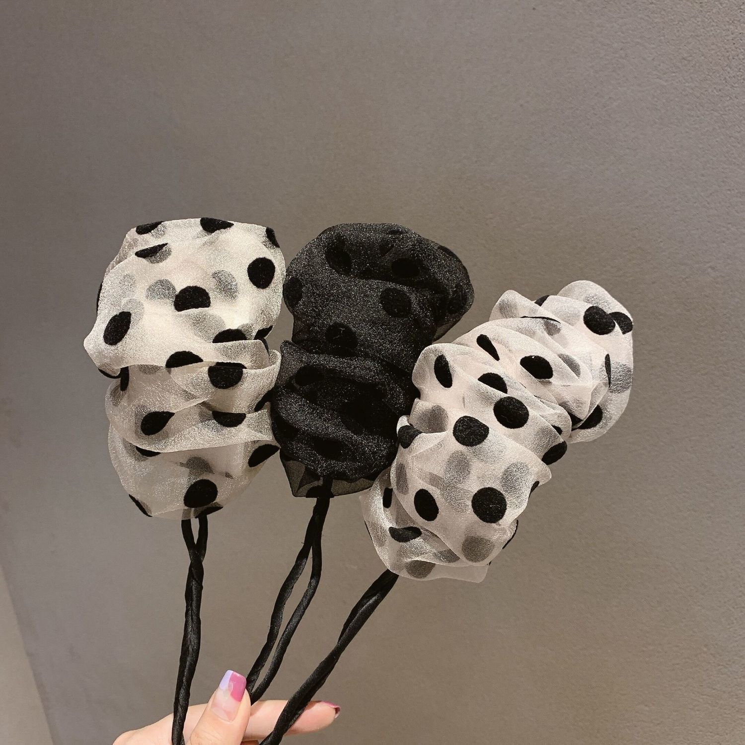 DIY Hair Style Tool Hair Disc Device Female Korean Student Lazy Artifact Wild Polka Lace Dot Headdress