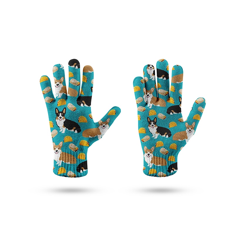 Guantes creativos con estampado de calavera para hombre y mujer, guantes de punto con pantalla táctil del teléfono móvil, para deportes de invierno, cálidos, mitones de conducción