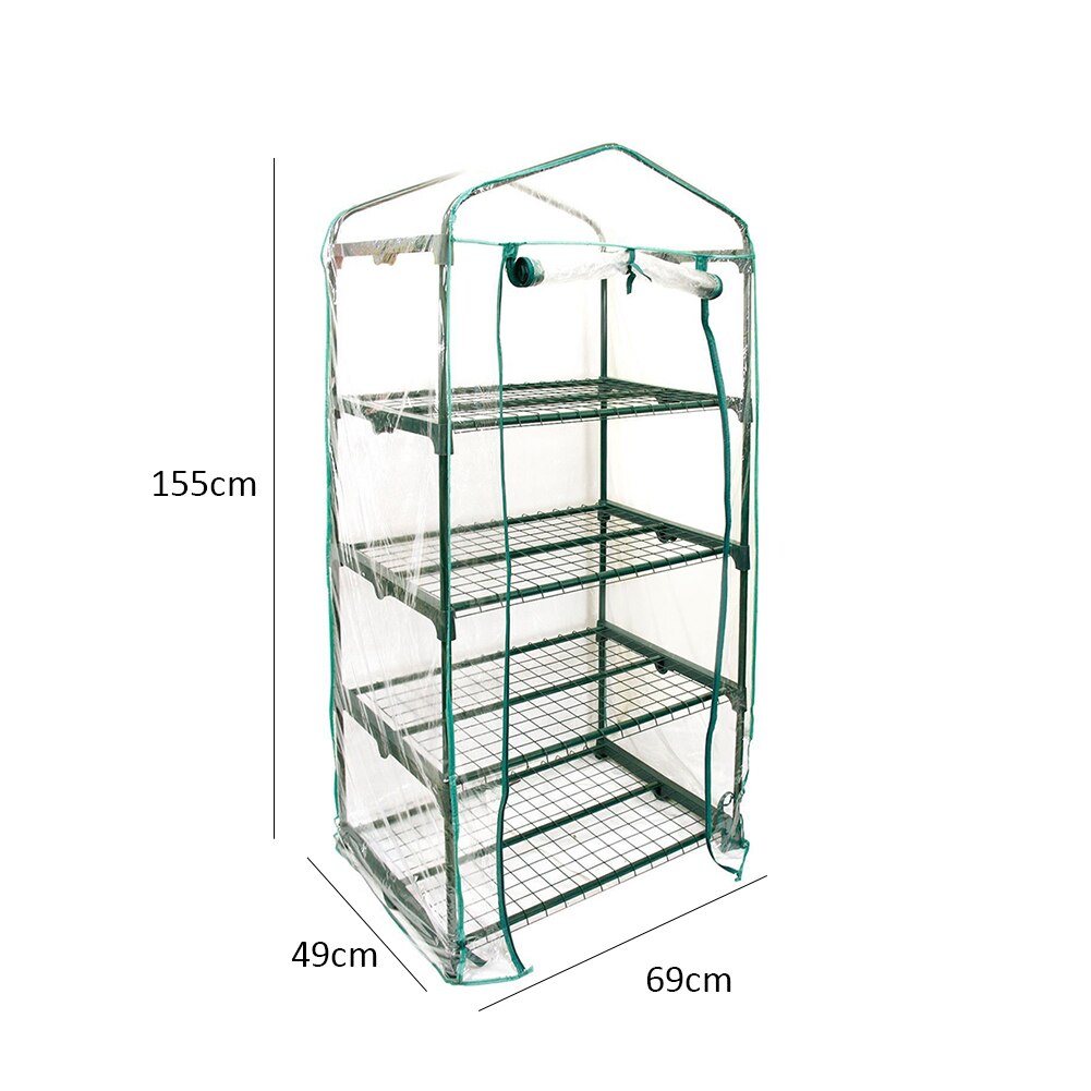 Vier Verdiepingen Groen Huishouden Plant Kas Mini Tuin Warme Kamer Pvc Tuin Warme Kamer 155X69X49Cm kassen