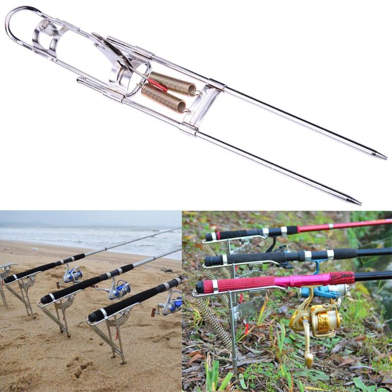 Rustfrit stål automatisk dobbelt trigger fjeder type fiskestang holder sæt tip-up krog setter fiskeri sæt tilbehør pakke