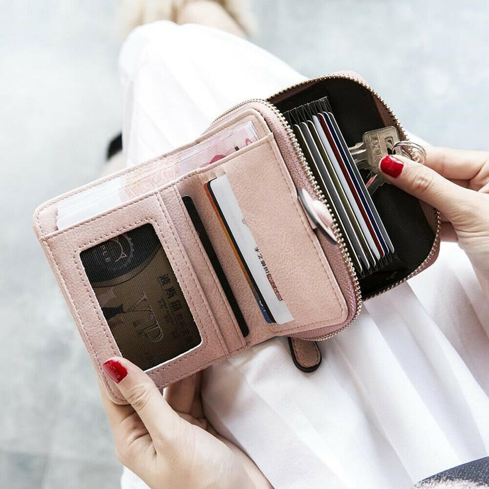 Femmes en cuir petit Mini portefeuille porte-carte d'identité monnaie poche sac à main embrayage