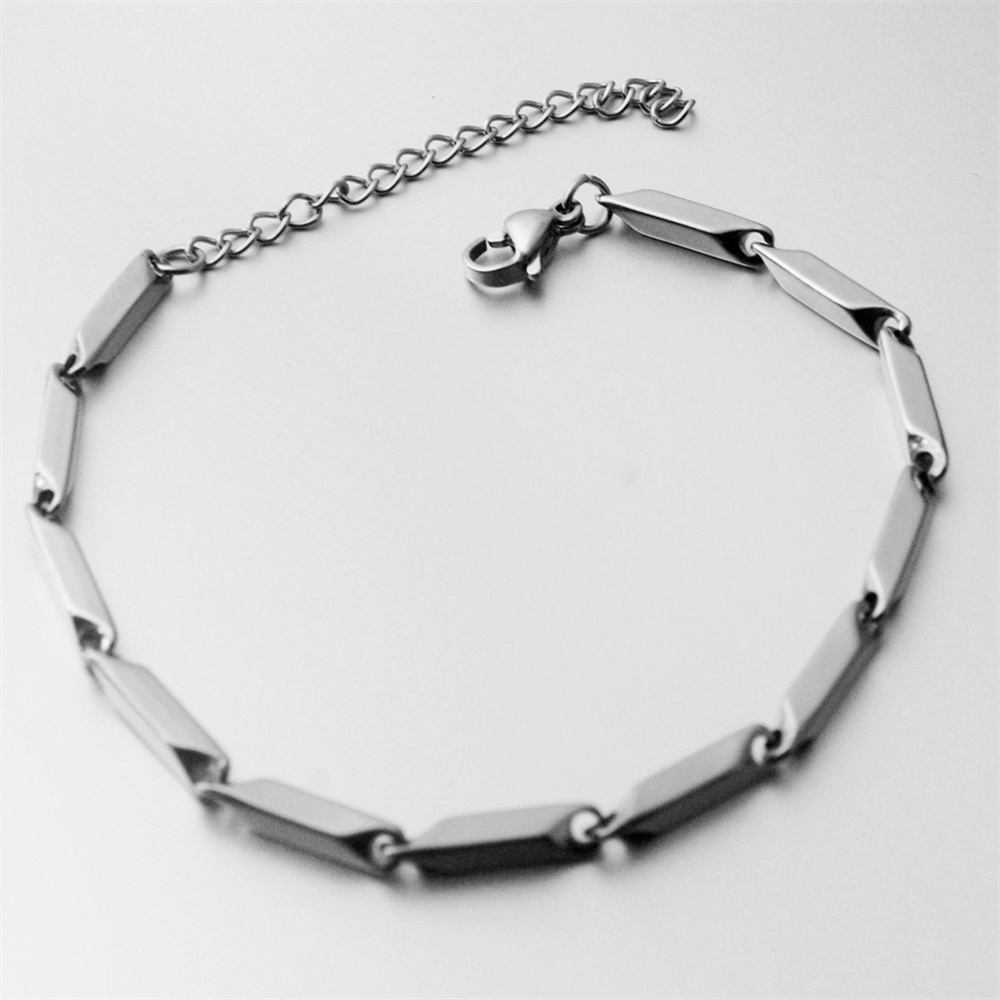 Bracelet Simple en acier inoxydable pour hommes et femmes, chaîne en graine de Melon, 3mm, à la , en titane, tendance, accessoires bijoux