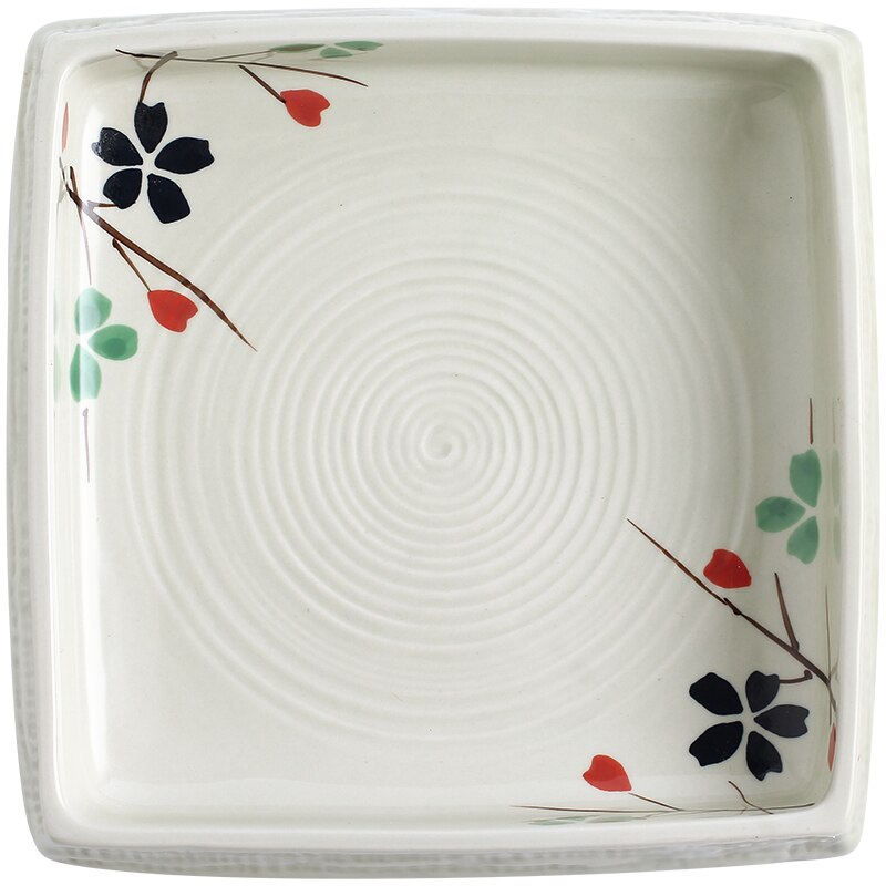 Square Stone Pattern Ceramic Dinner Plates Kitchen Dinner Set Plates and Dishes Japanese Food Sushi Plate Home Breakfast Plate