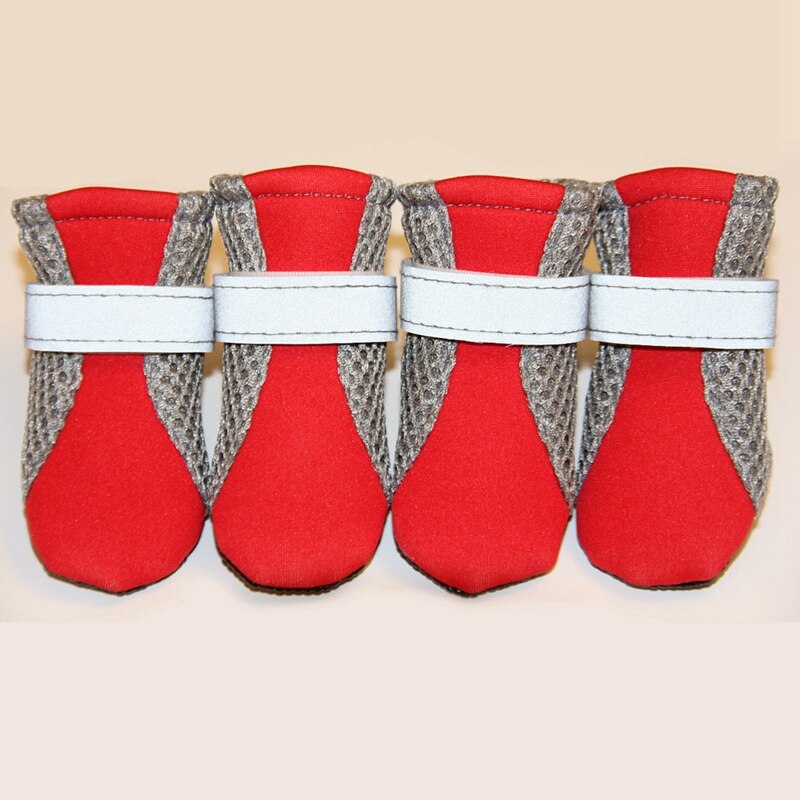 Ademend Hond Schoenen Anti-Slip Regen Sneeuw Schoenen Warme Reflecterende Nachts Huisdier Laarzen Poot Protector 4 Stks/partij