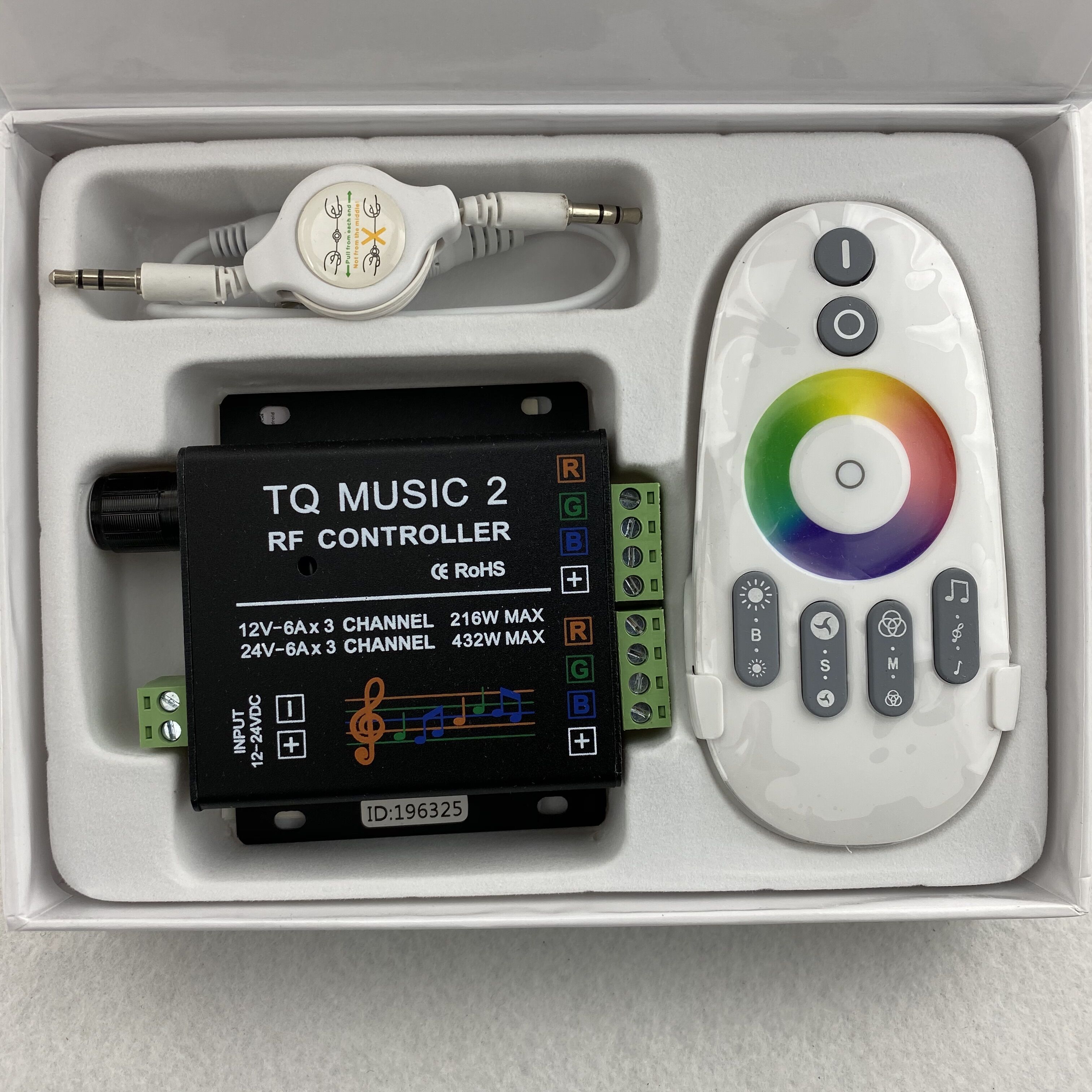 TQ-MUSIC 2; Led Rgb Rf Muziek Controller; DC12-24V Ingang; 6A * 3CH Uitgang
