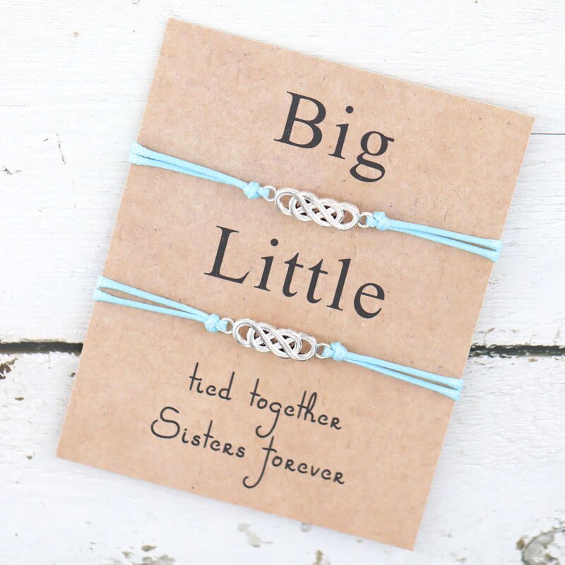 2 stuks/set twist big little sorority wish armband beste vriend infinity armband voor soul sister armband vriendschap: Hemelsblauw