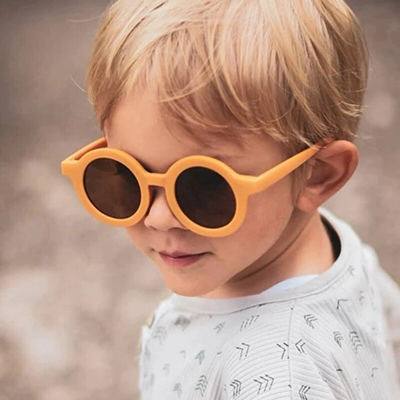 Gafas de sol de protección para bebés, lentes de sol de protección para la playa para niños, redondas, clásicas, Retro, 1-7 años, novedad de