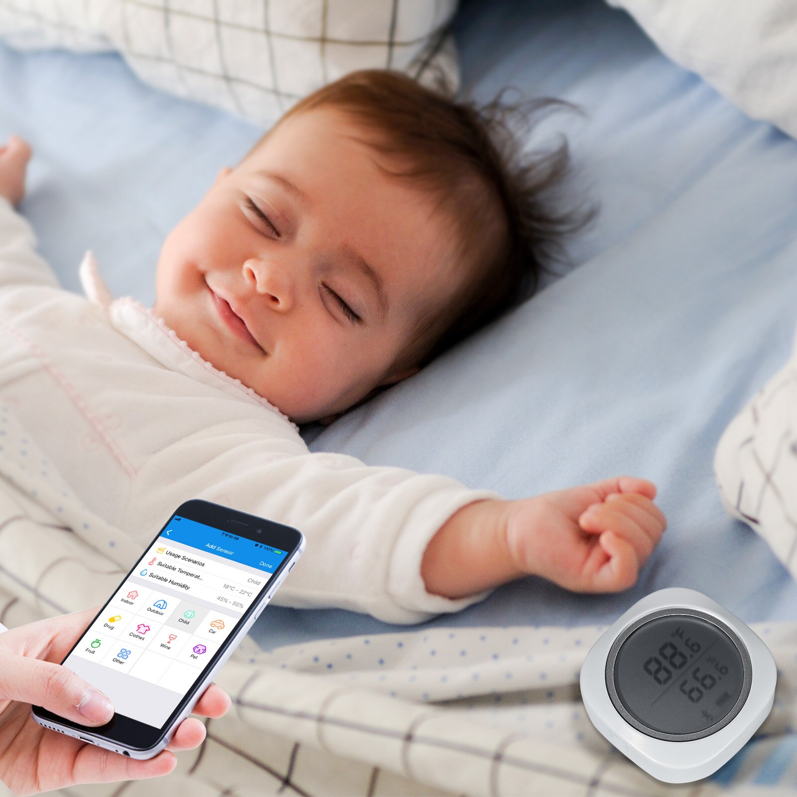INKBIRD IBS-TH1 Plus Thermometer Hygrometer Wireless Bluetooth Outdoor Thermometer Smart Home Temperature and Humidity Sensor