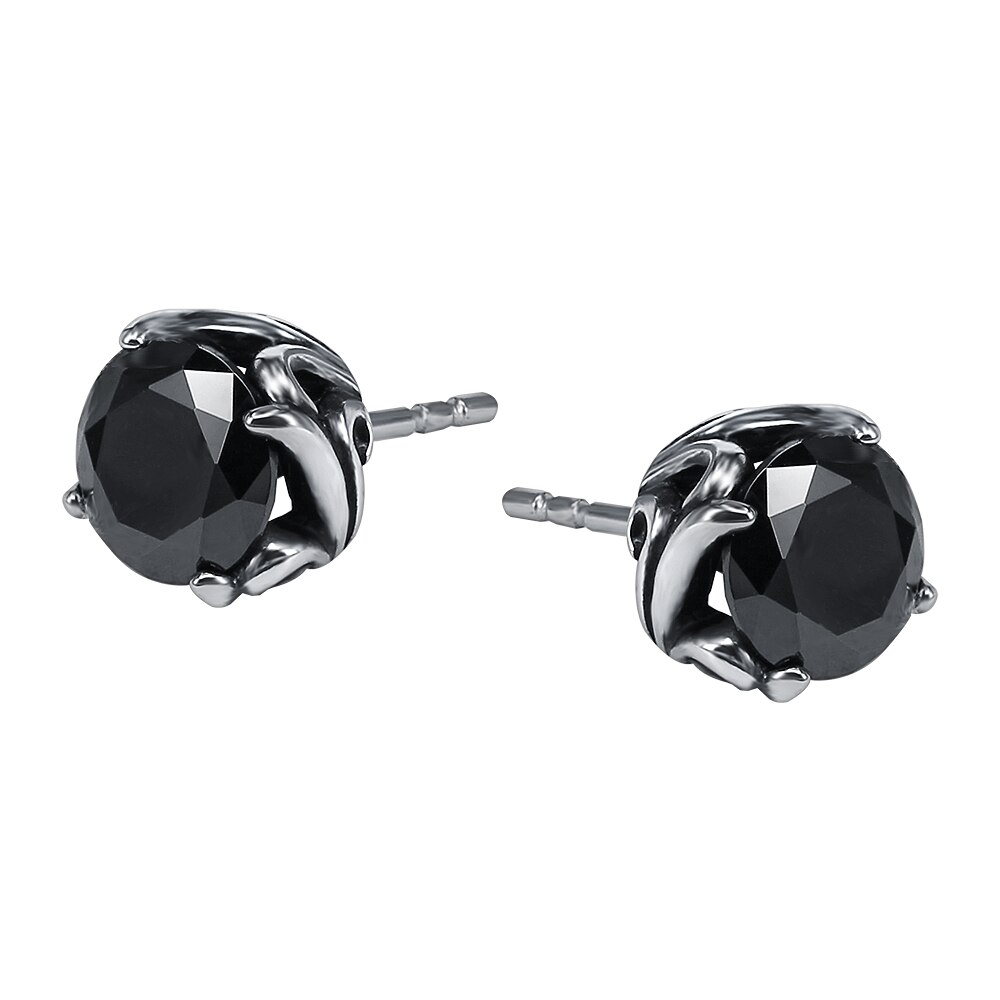 ZS 1 Pair Punk Skull Studs Earrings for Men Hip Pop 316L Stainless Steel Earring Stud Boys&#39; Rock Roll K Pop Ear Piercing Jewelry: ED729SRBK-8