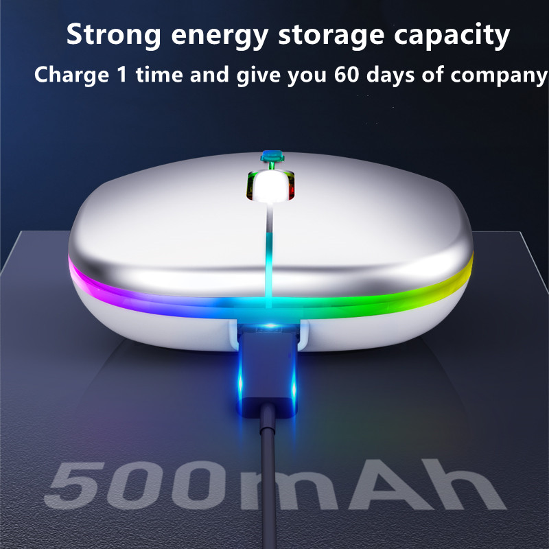 Wireless Mouse Rechargeable Bluetooth Mouse Wireless Computer Silent Mause LED Backlit RGB Ergonomic Gaming Mouse For PC ipad