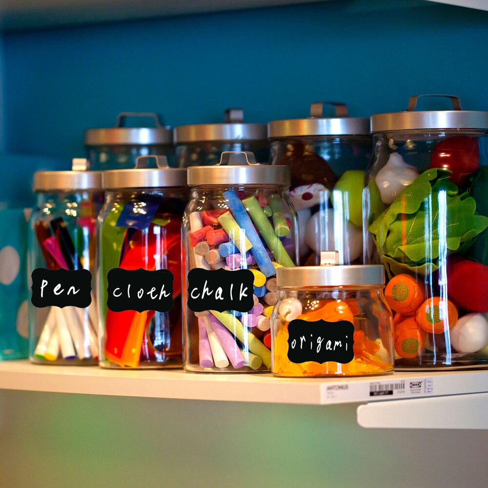 PVC Storage Containers Chalkboard Label Stickers W... – Grandado