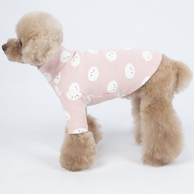 Husdjur hundar kläder söt bichon frise mönster skjorta för små hundvalpar pudel fransk bulldog kläder