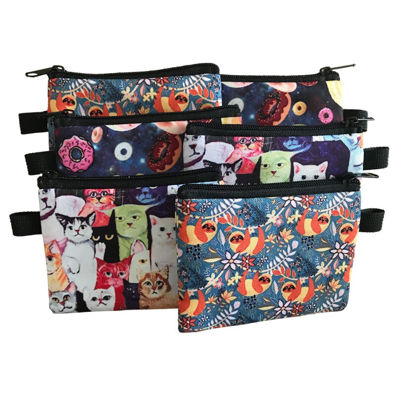 Mini cartera con estampado de Boston Terrier para mujer, cartera con Llavero perro de dibujos animados y cremallera, monedero con estampado de lápiz labial