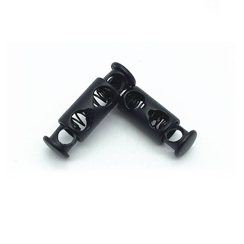 20Pcs Meetee 8mm Metal Cord Lock Stopper Double Hole Hat Clothing Lanyard Rope Stopper Button DIY Sewing Hardware Accessories: Black